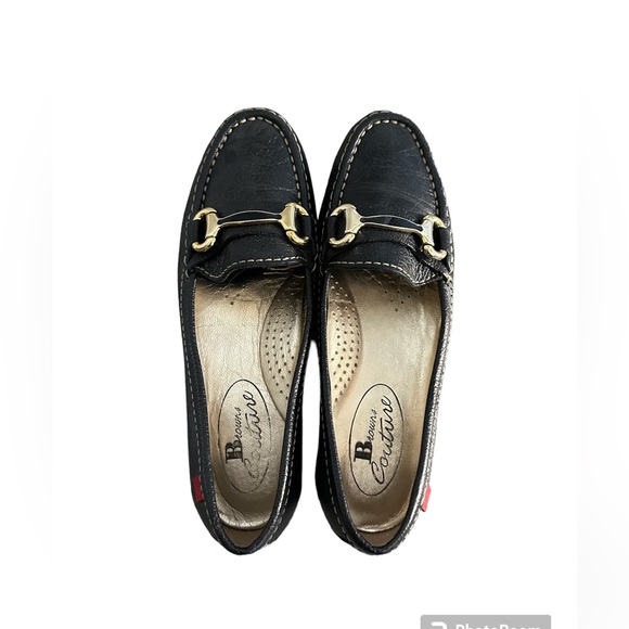 Browns Couture Women’s Black Leather Loafer with Gold Details - Picture 4 of 6
